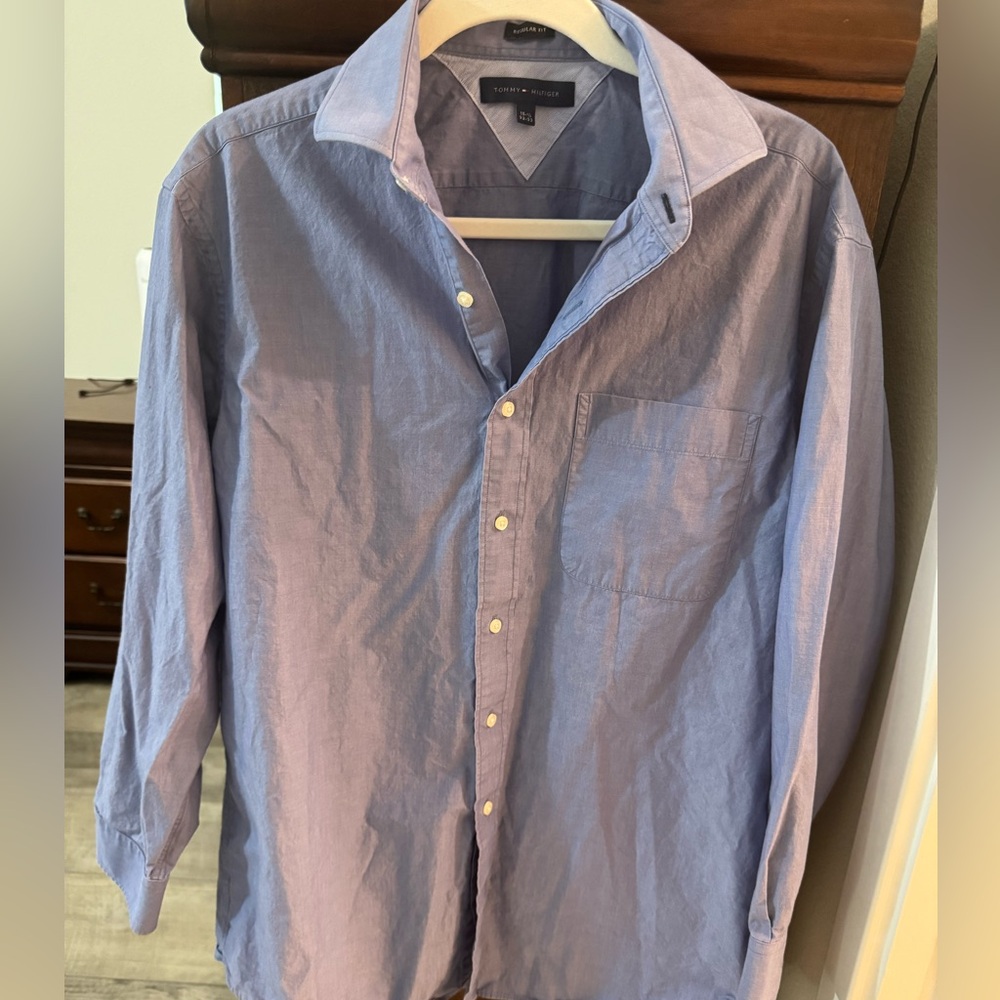 Tommy Hilfiger Long Sleeve Button-down Shirt Blue Large